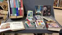 BOX + BAG OF ASSORTED BOOKS