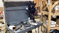 MISC BOX - CB RADIOS, SCOPE, BATTERY WARMER, DOOR KNOBS, SPOT LIGHTS