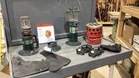 BOX W/LANTERNS, HEATER, ICE CLEATS, MUDFLAPS