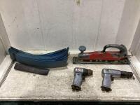 SHOP FLAT OF AIR TOOLS W/ SANDING PAPER
