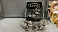 MILK CRATE FULL OF HORSESHOES