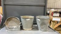(3) GALVANIZED PAILS