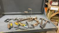 FLAT W/ SHOP TOOLS - DURBIN BOOMER, HAMMERS, C-CLAMPS