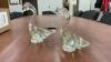 PAIR OF GLASS SWANS W/ SLIGHT GREEN TINGE - POSSIBLE ALTA GLASS?