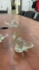 PAIR OF GLASS SWANS W/ SLIGHT GREEN TINGE - POSSIBLE ALTA GLASS? - 3