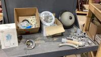 (3)BOXES - LIGHT FIXTURES, MISC ELECTRICAL , PIPE