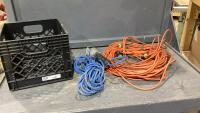 BLACK CRATE W/(4) EXTENSION CORDS + TROUBLE LIGHT
