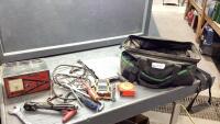 TORCAN BATTERY CHARGER, SOCKET SET, TAPE MEASURE, MISC TOOLS