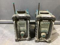 (2) MAKITA JOB SITE RADIO PARTS