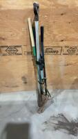 BUNDLE OF RUSTY YARD TOOLS