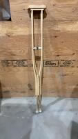 PAIR OF WOOD CRUTCHES