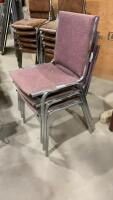 (3) STACKING CHAIRS - CLOTH COVERED