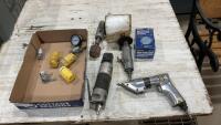 VARIOUS AIR TOOLS, DIAL INDICATOR, REPLACEMENT PLUGS, SMALL GAUGE