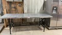 STEEL WORK TABLE, ALUMINUM TOP