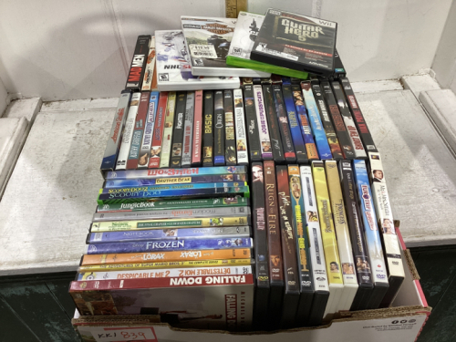 BOX OF MOVIES AND WII GAMES