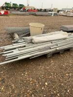 Two lifts of chain-link fencing