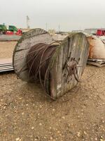 Partial roll of steel cable