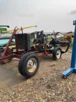 Old, running gear with PTO Drive Irrigation pump pieces
