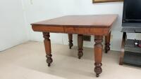 VINTAGE 44&rdquo; SQUARE TABLE W/ (5) LEGS ON CASTORS