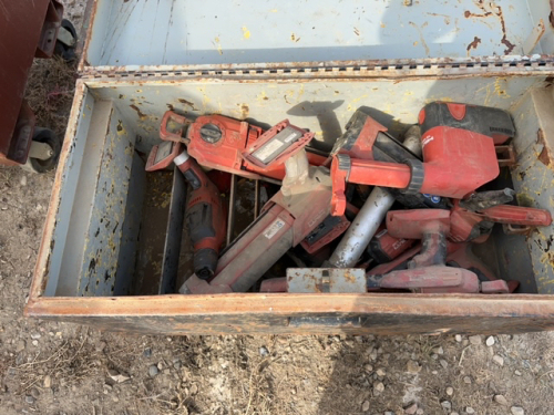 Steel toolbox, and contents