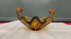 ALTA GLASS AMBER W/ RED GLASS DECORATIVE PIECE - 3