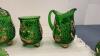 ANTIQUE GREEN PATTERN PRESSED GLASSWARE W/ GOLD DETAIL - CROESUS PATTERN - 4