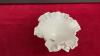 WHITE FENTON FLUTED PEDESTAL BOWL - HOBNAIL PATTERN - 2