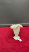 VINTAGE GLASS FLUTED VASE