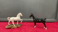 (2) VINTAGE HORSES - NO 12 LIMITED EDITION SATIN BISQUE SCULPTURE & A BESWICK - &ldquo;BLACK MAGIC&rdquo;
