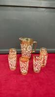 VINTAGE PITCHER & (6) TUMBLERS