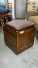 SQUARE ROLLING STORAGE OTTOMAN W/ CUSHIONED TOP - 3