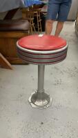 RETRO STOOL - METAL BASE W/ CUSHIONED TOP