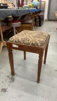 SEWING STOOL W/ TAPESTRY STYLE TOP