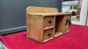 TABLETOP WOODEN SHELF W/ (2) SMALL DRAWERS, DOOR & A CUBBY - 2