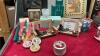 BOX OF MISC DECOR ITEMS - CANDLES & HOLDERS, PHOTO STORAGE BOX, A FEW PICTURES - 2