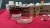 BOX MISC COLLECTIBLE - MCCOY &ldquo;WISHING WELL&rdquo;, SALT & PEPPERS - (INCLUDES A DEPRESSION GLASS SET), MUSICAL TEAPOT, LAPEL PINS, GLASSWARE - 3