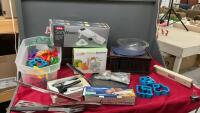 (2) BOXES W/ KITCHEN ITEMS - COOKIE CUTTERS, SPIRALIZER, MANDOLIN, BBQ UTENSILS ETC