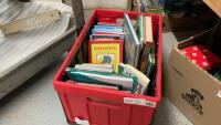 RED TOTE W/ KIDS BOOKS & HORSE THEME JEWELRY BOX