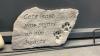 PAINTED ROCK, &ldquo;CATS LEAVE PAW PRINTS&rdquo; FAUX ROCK & A FLAG STAKE - 2