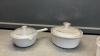 CORNINGWARE CASSEROLE SET & A SMALL ANCHOR HOCKING CASSEROLE - 3