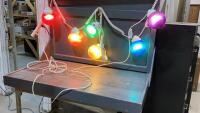 STRING OF 6 COLOURFUL POOL LIGHTS