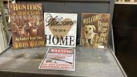 (4) WOOD + METAL SIGNS