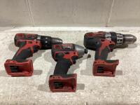 SHOP BOX OF MILWAWKEE TOOLS W/ (2) HAMMER DRILL 1/2"(13MM) & IMPACT DRIVER 1/4" HEX