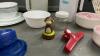BOX OF PLASTICWARE, BAG CLIP, ASSORTED CORELLE DISHES - 3