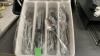 PLASTIC GARBAGE CAN, PLASTIC STORAGE CONTAINERS, KEURIG POD HOLDER, CUTTING BOARDS, CUTLERY, DISH DRYING RACK - 2
