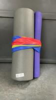 (2) FITNESS MATS & ELASTIC EXERCISE BANDS