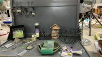 HANGING METAL BASKET FRAMES, HUMMINBIRD FEEDERS & SUPPLIES, WIND CHIMES, HANGING BIRDBATH & FEEDER, PLANT BRACKETS