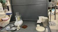 KITCHENAID FOOD PROCESSOR AND SOME UNKNOWN MISC ATTACHMENT PIECES