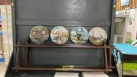 (4) CANADA GOOSE COLLECTOR PLATES & (2) PLATE DISPLAY RACKS