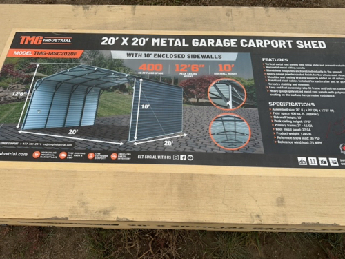 20 x 20 metal garage carport shed